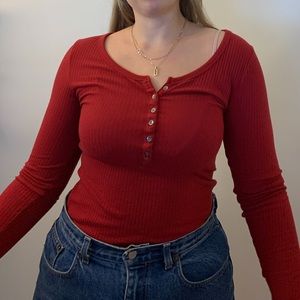 Abercrombie & fitch button Henley top